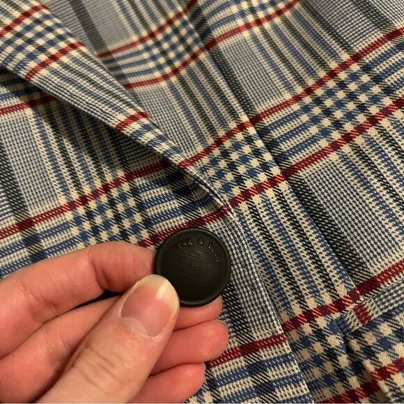 Rag & Bone Elise Plaid Double Breasted Blazer Blue - Picture 7 of 13